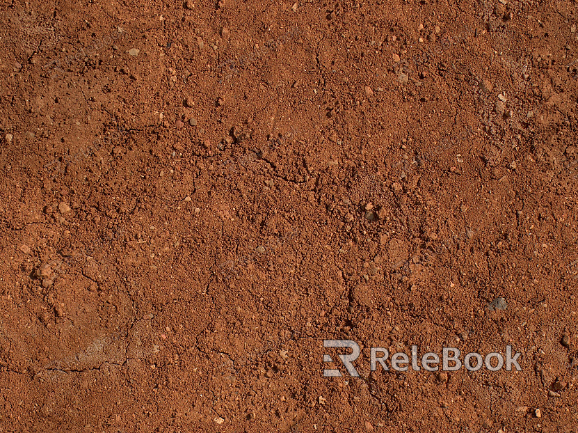 The image depicts a close-up of a muddy ground, showcasing a textured surface with wet clay and scattered pebbles, creating a natural earthy palette.