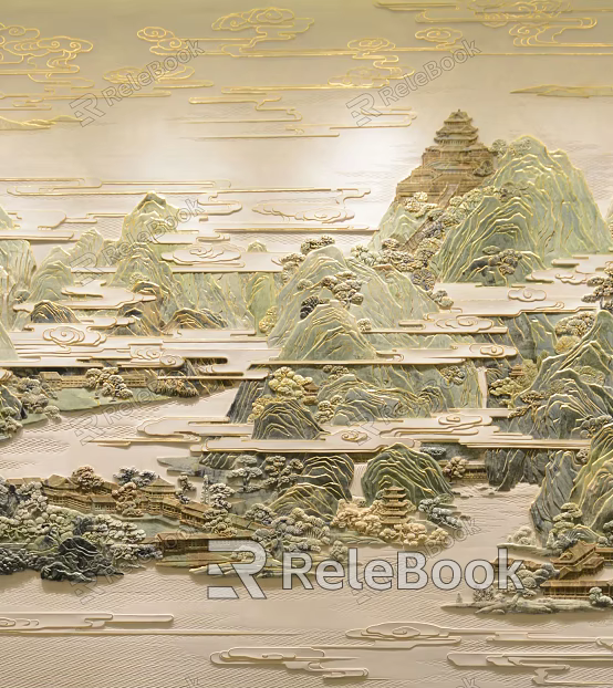 Yellow Crane Tower Relief Relief texture
