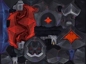 Red gray mecha wind metal decorative panel texture (ID:ffaeh579884)