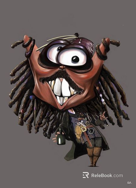 Big Head Figure Illustration texture