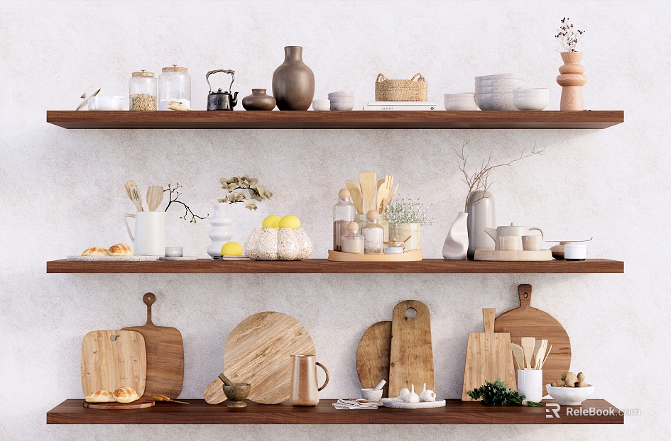 Silent Wind Wood Kitchen Storage Rack texture