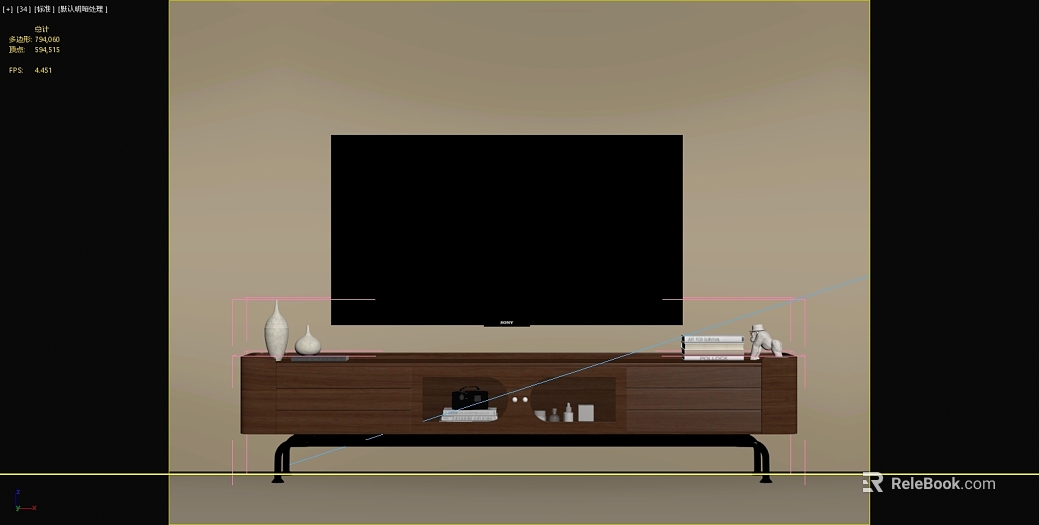 Walnut TV Cabinet Living Room Storage Cabinet texture