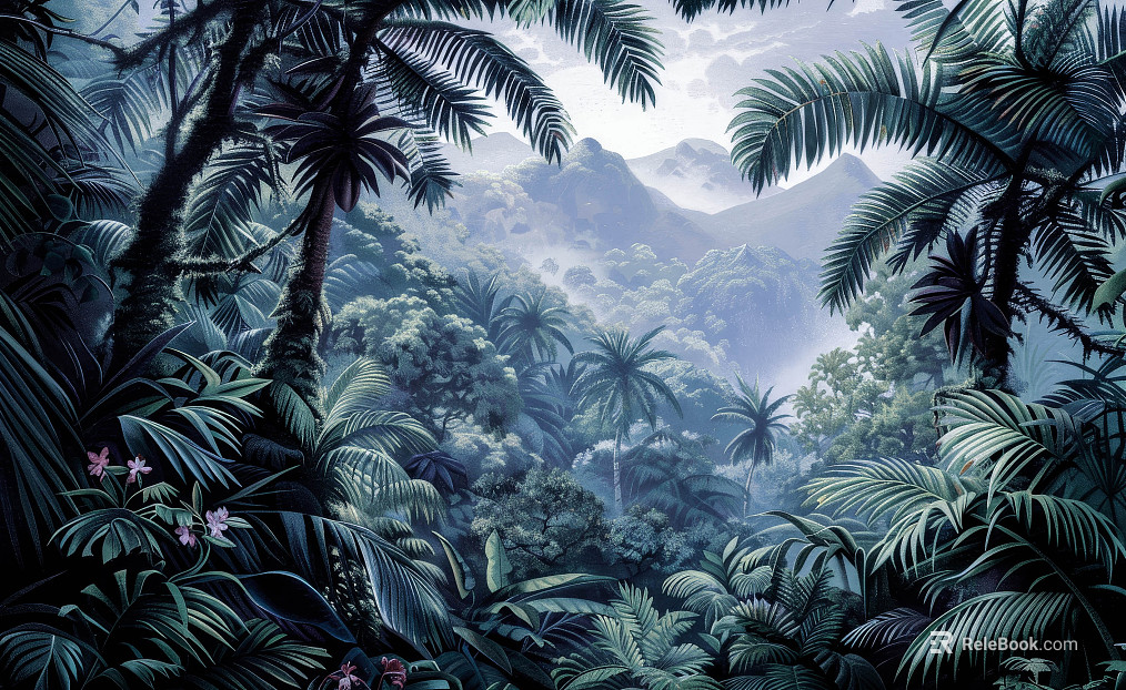 European Literary Plants Tropical Rainforest Wallpaper texture