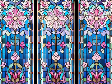Colorful vintage stained glass texture (ID:ffach600290)