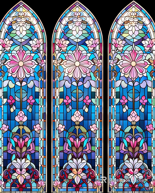Colorful vintage stained glass texture
