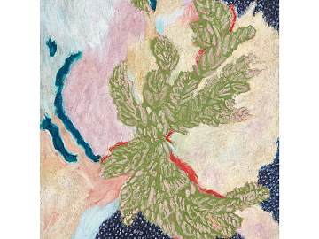 Abstract botanical decorative painting, living room wall art texture (ID:ffaeh353239)