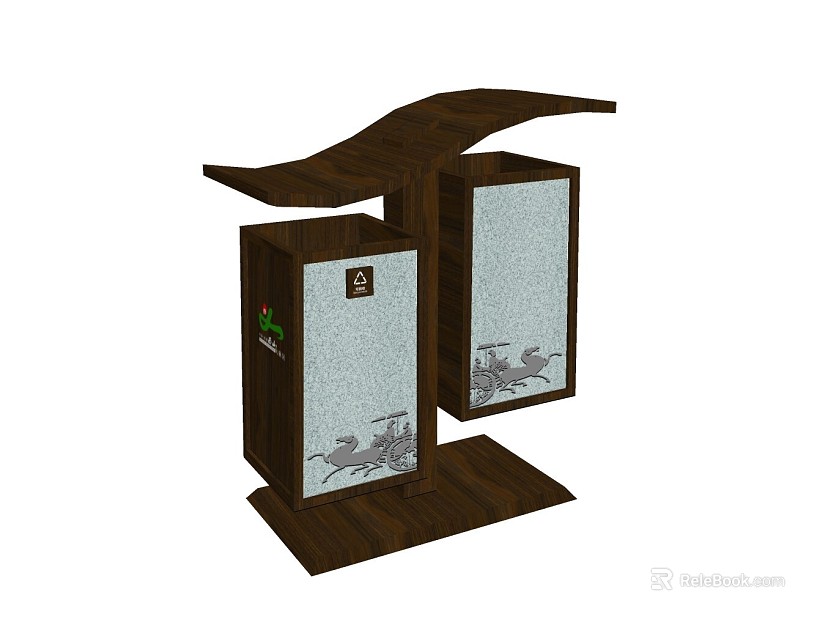 Chinese Deep Walnut Outdoor Sorting Trash texture