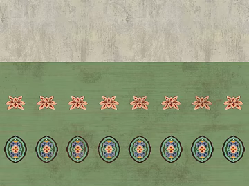 Vintage green Chinese pattern dado texture (ID:ffaeh306776)