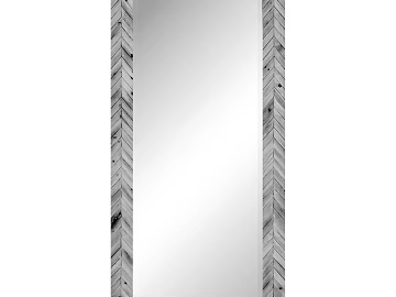 Light gray herringbone wood frame mirror 3d model