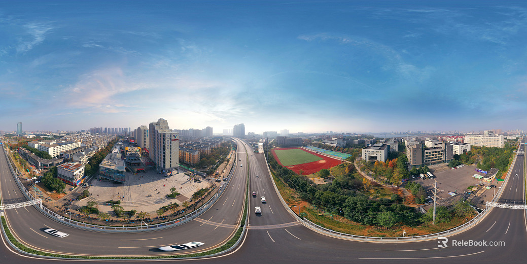HDR city road traffic panorama texture