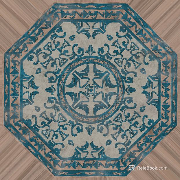Vintage blue octagonal mosaic tile texture