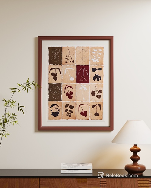 Retro Style Plant Specimen Decorative Painting Living Room Hanging Painting texture