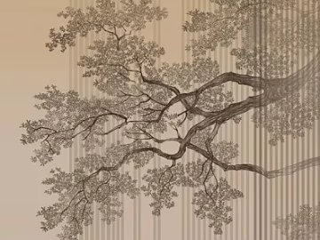 New Chinese Beige Tree Pattern Wallpaper texture (ID:ffaeh178179)