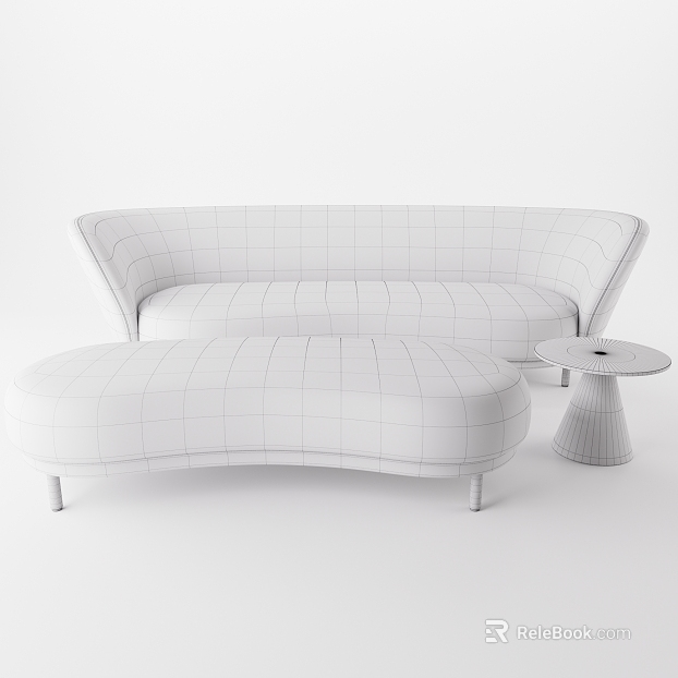 White soft sofa combination texture