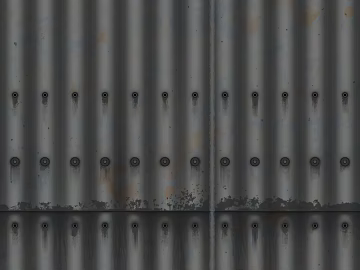 Industrial-style dark gray distressed metal panel wall 3d model