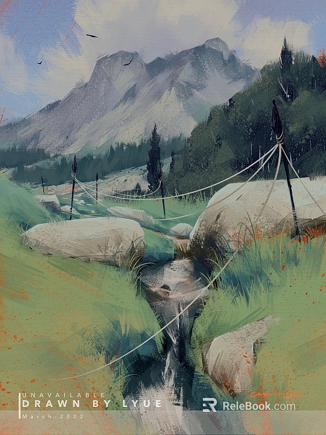 landscape painting texture