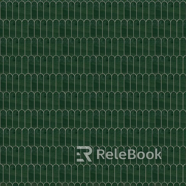 Feather Tile Nordic Plaid Dark Green Toilet Tile texture