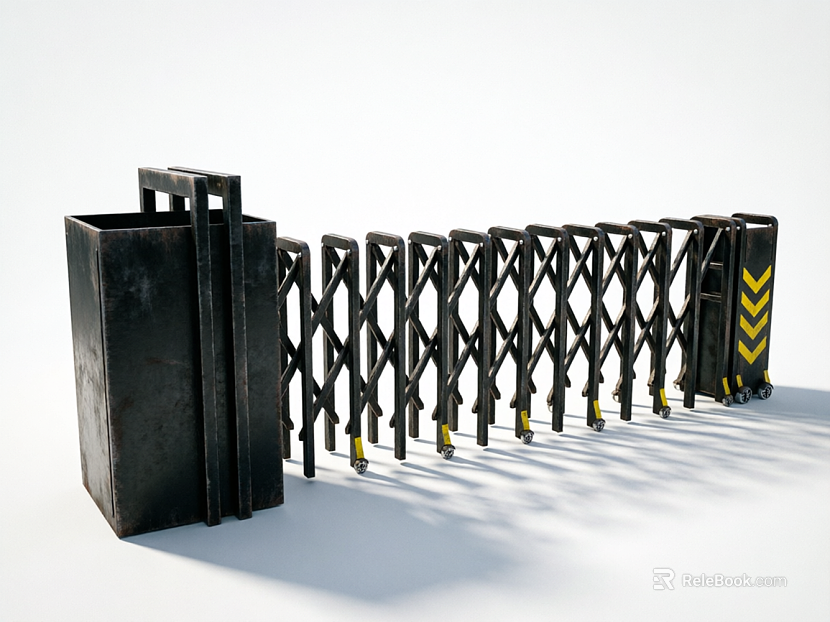 Industrial wind black metal retractable door texture