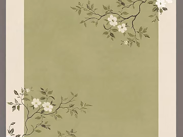 New Chinese style green bottom flower border wallpaper texture (ID:ffaeh047276)