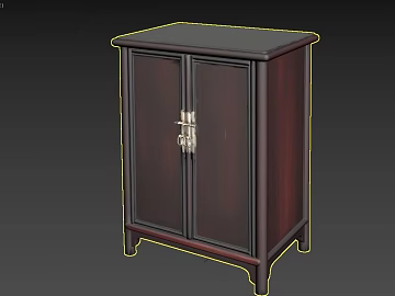 Chinese-style Red-brown Solid Wood Cabinet for Bedroom Storage texture (ID:ffaeh555436)