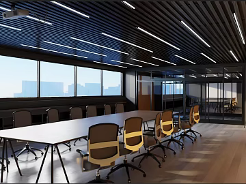 Modern dark gray office meeting room scene texture (ID:ffaeh744761)