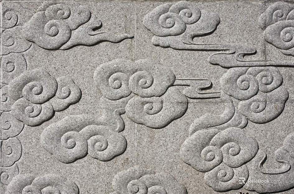 relief cloud carved black and white texture