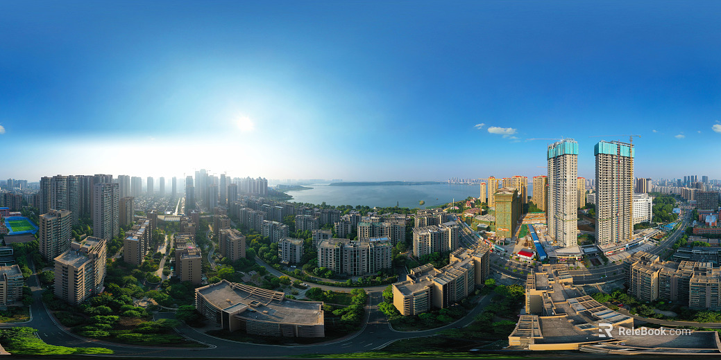 HDR City Construction Site Panorama texture