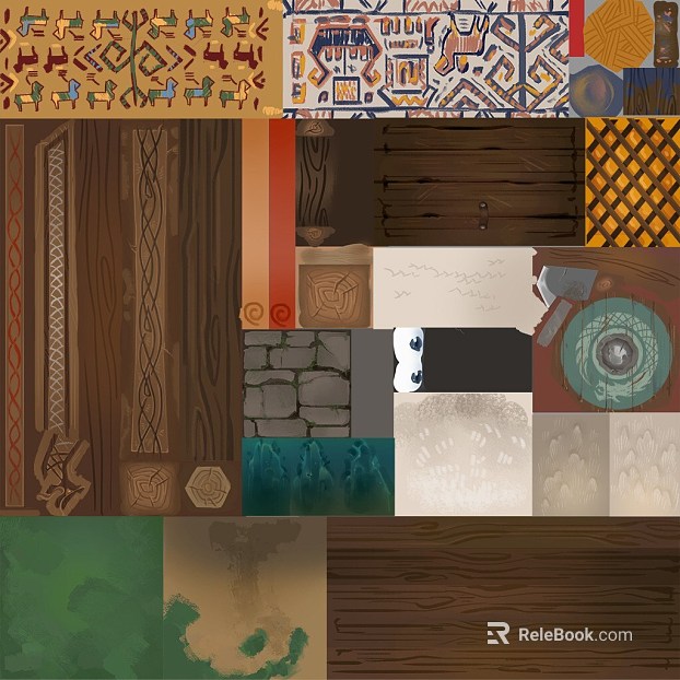 Retro Brown Wood Decorative Map texture