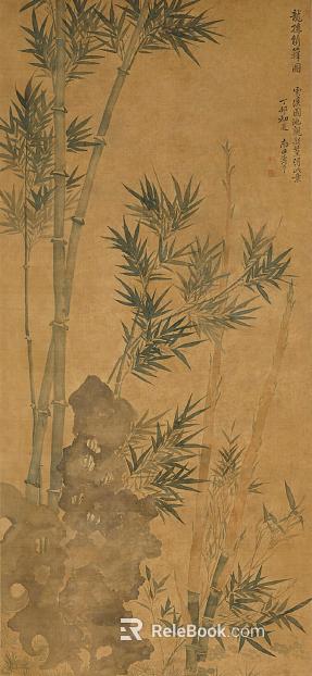 plant painting bamboo mural texture