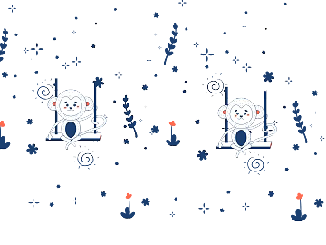 Blue and white cartoon monkey children's wallpaper 3d model