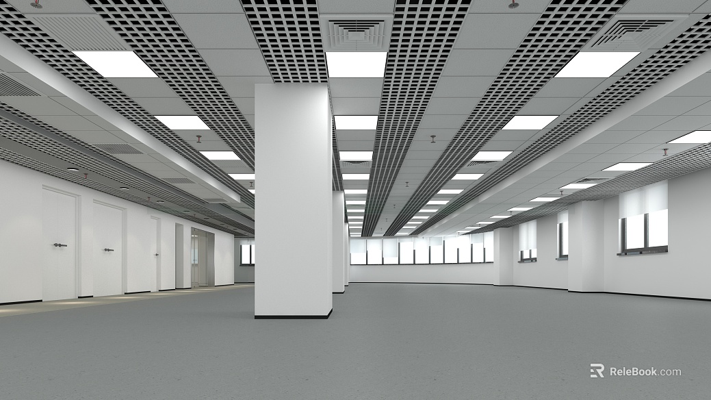 Gray latex paint office space wall texture