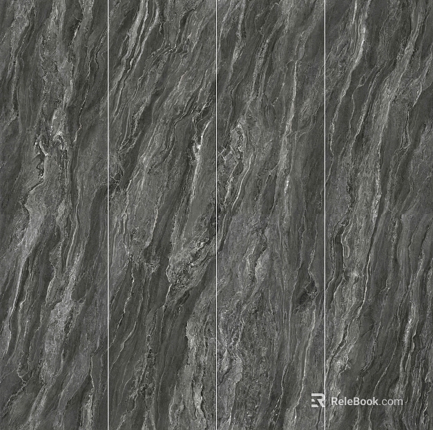 Marble dark gray background wall with running water pattern texture