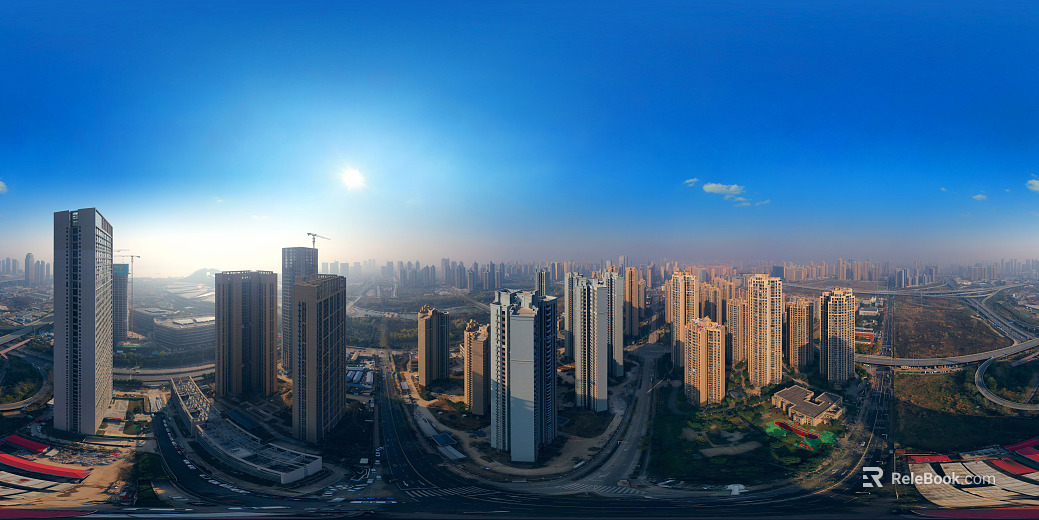 HDR City Construction Site Panorama texture