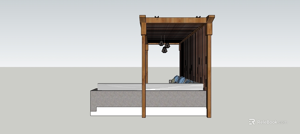 Dark Brown Solid Wood Outdoor Rack texture