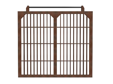 Chinese-style red-brown grille wooden door interior partition texture (ID:ffaeh366832)