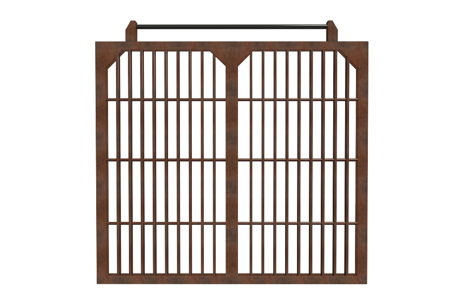 Chinese-style red-brown grille wooden door interior partition texture