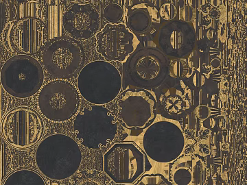 Black gold retro pattern wallpaper background wall texture (ID:ffaeh289189)