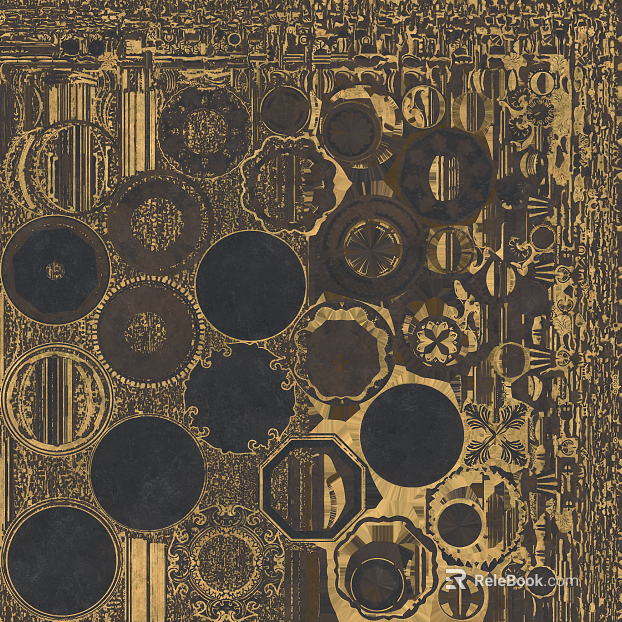 Black gold retro pattern wallpaper background wall texture
