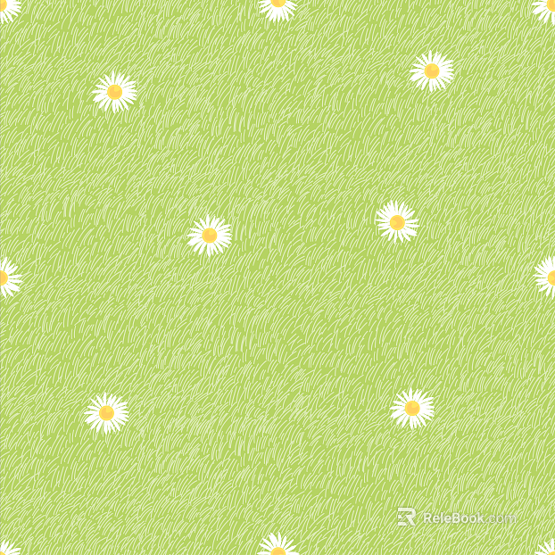 Fruit Green Daisy Pattern Wallpaper texture