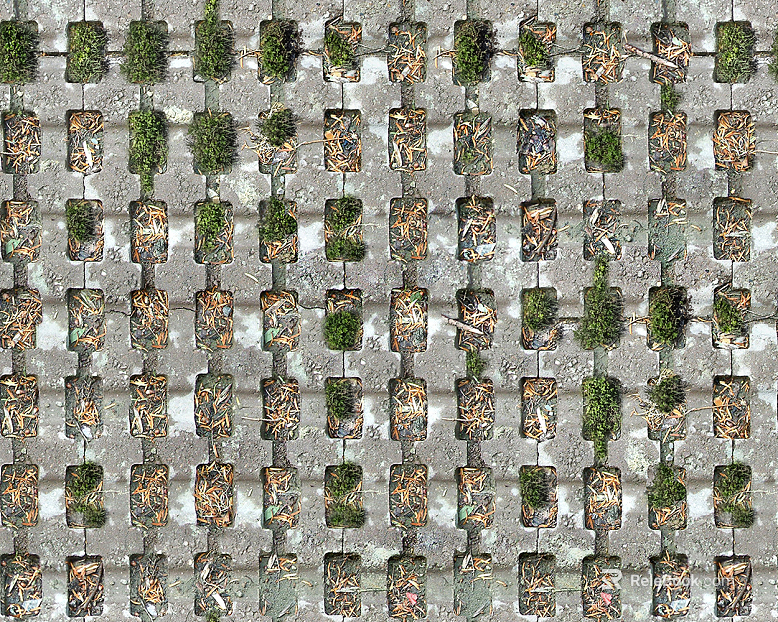 grass-planting brick texture