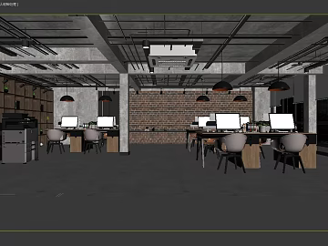 Industrial wind gray brick wall office background texture (ID:ffaeh242861)