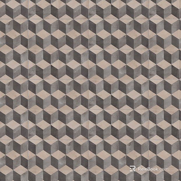 Retro Geometric Pattern Tile Tile Middle Cream Antique Tile Art Tile texture