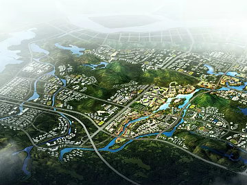 Aerial View of Green Ecological City Planning texture (ID:ffaeh770336)