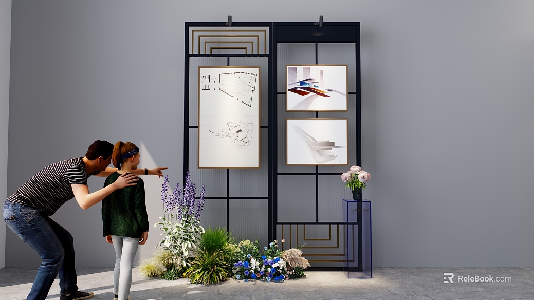 Modern Abstract Decorative Painting Exhibition Hall Hanging Painting texture