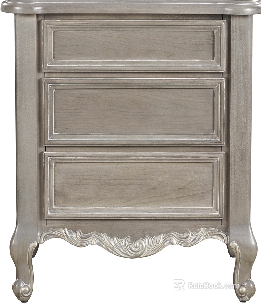 Silver gray European-style solid wood bedside table texture