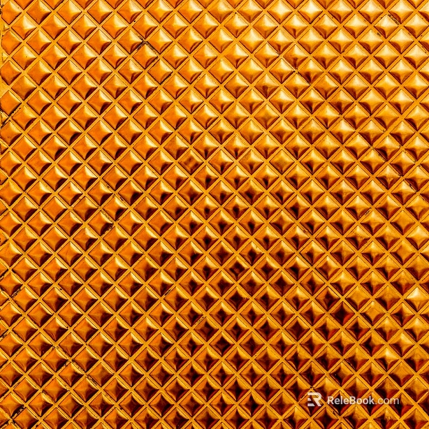 Gold diamond pattern metal plate decorative surface texture