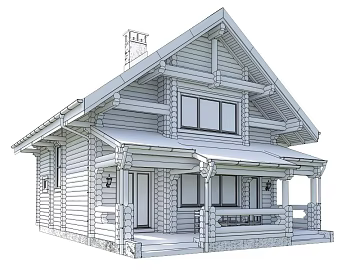 Log wind white wooden house residential building texture (ID:ffaeh189996)