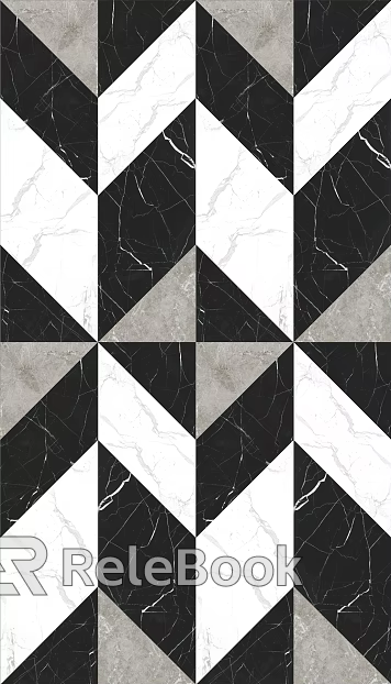 Tile Light Luxury Black and White Patchwork Floor Tile texture