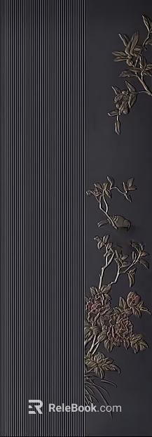 New Chinese black embossed wall panel background wall texture