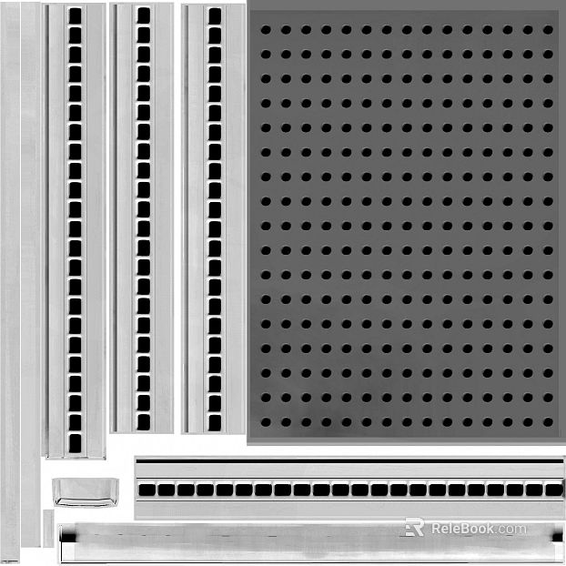 Silver perforated metal plate wall decoration texture